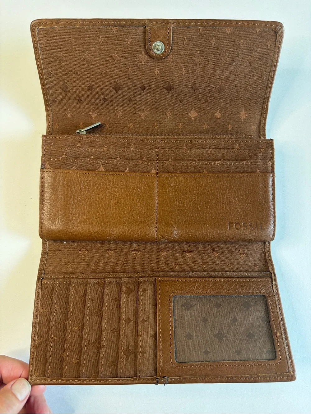 Fossil Tan Leather Keyhole Clasp Wallet